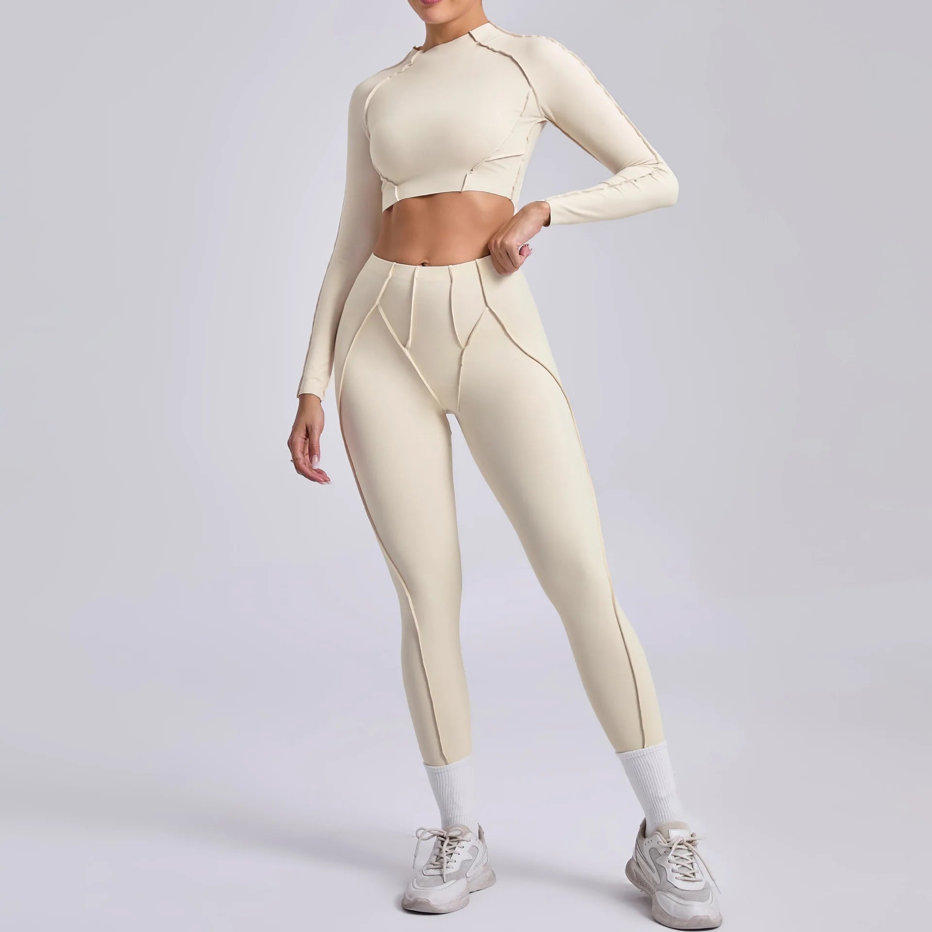 Seamless Yoga Sets Sports Fitness High Waist Hip-lifting Shapeing Trousers Backless Bra Suit Workout Gym Leggings Sets for Women