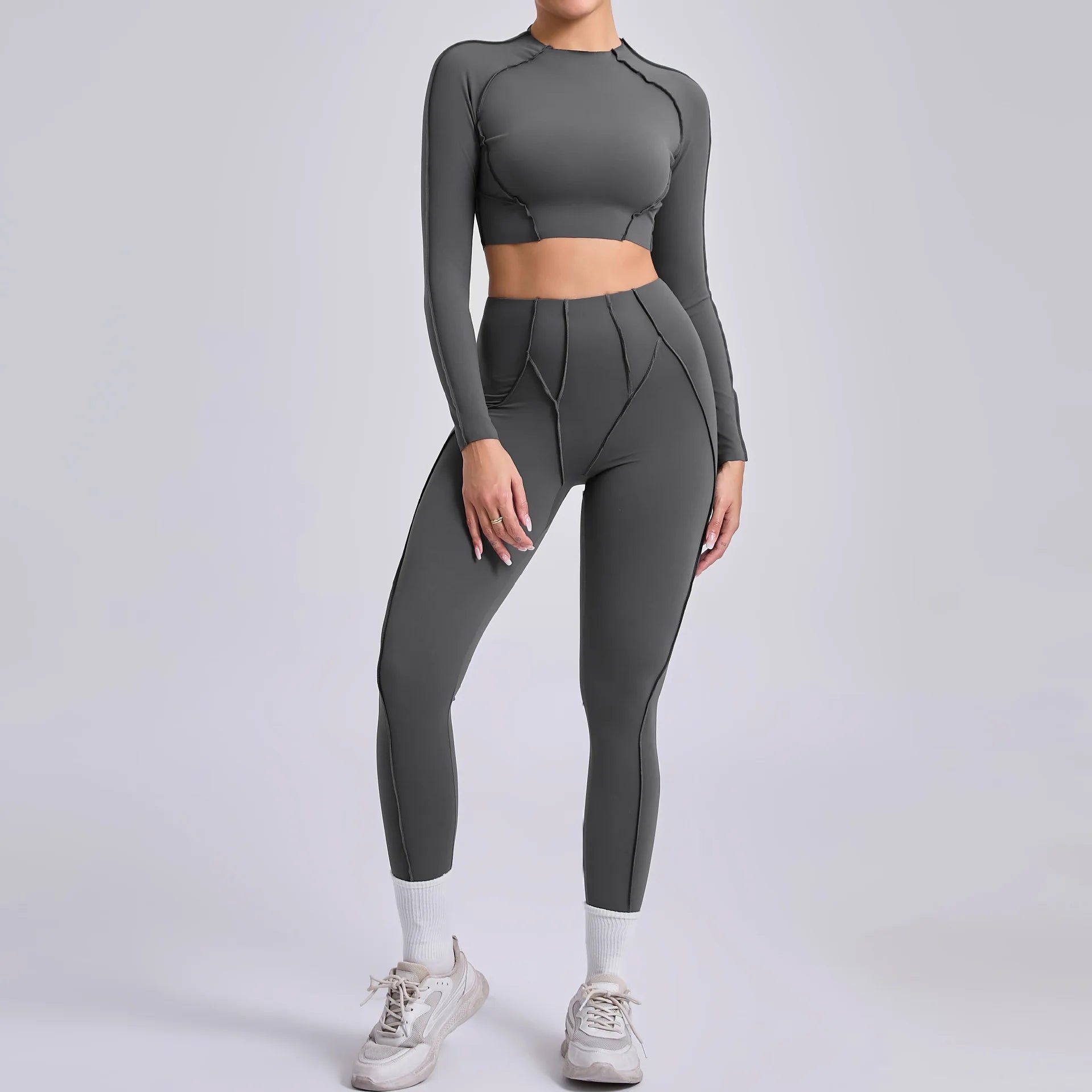 Seamless Yoga Sets Sports Fitness High Waist Hip-lifting Shapeing Trousers Backless Bra Suit Workout Gym Leggings Sets for Women