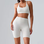 Yoga Sets 2 Pieces Women's Tracksuit Fitness Suit Sportswear Workout Set Sports Bra High Waist Leggings Gym Clothing Sports Suit