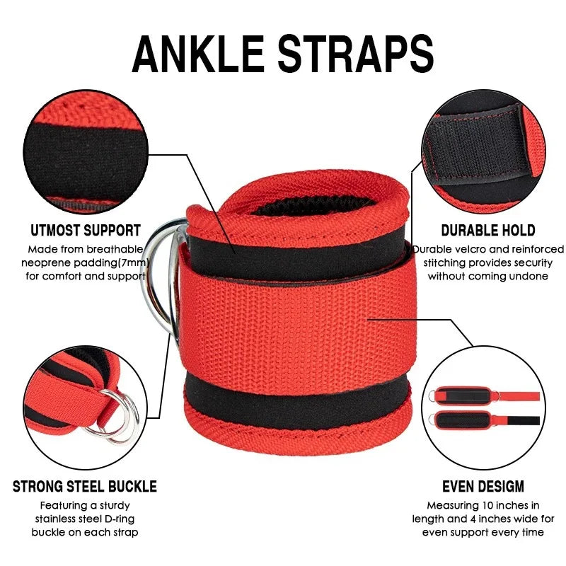 Fitness Gantry Ankle Buckle Training Leg and Hip Training Device Double D Tension Foot Ring Legging Strap Ankle Accessories