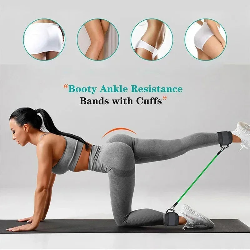 Ankle Straps Resistance Bands Set Fitness Workout Exercise Equipment Ankle Weight Yoga Elastic Fitness Band For Gym Man Woman