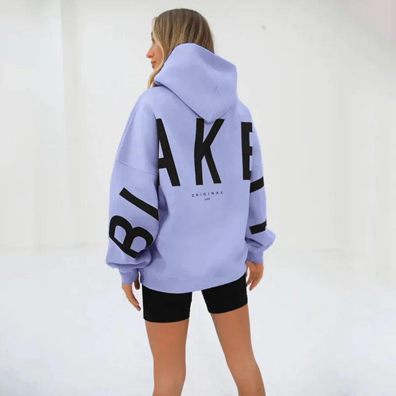 Blakely Women 2025 New Oversize Long-sleeved Sweatshirt Vintage Casual Sport Gym Streetwear Y2K Letter Printed Pullover Hoodie