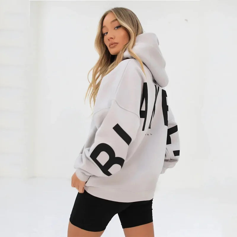 Blakely Women 2025 New Oversize Long-sleeved Sweatshirt Vintage Casual Sport Gym Streetwear Y2K Letter Printed Pullover Hoodie