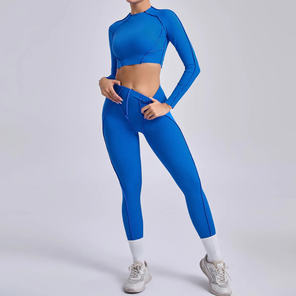Seamless Yoga Sets Sports Fitness High Waist Hip-lifting Shapeing Trousers Backless Bra Suit Workout Gym Leggings Sets for Women