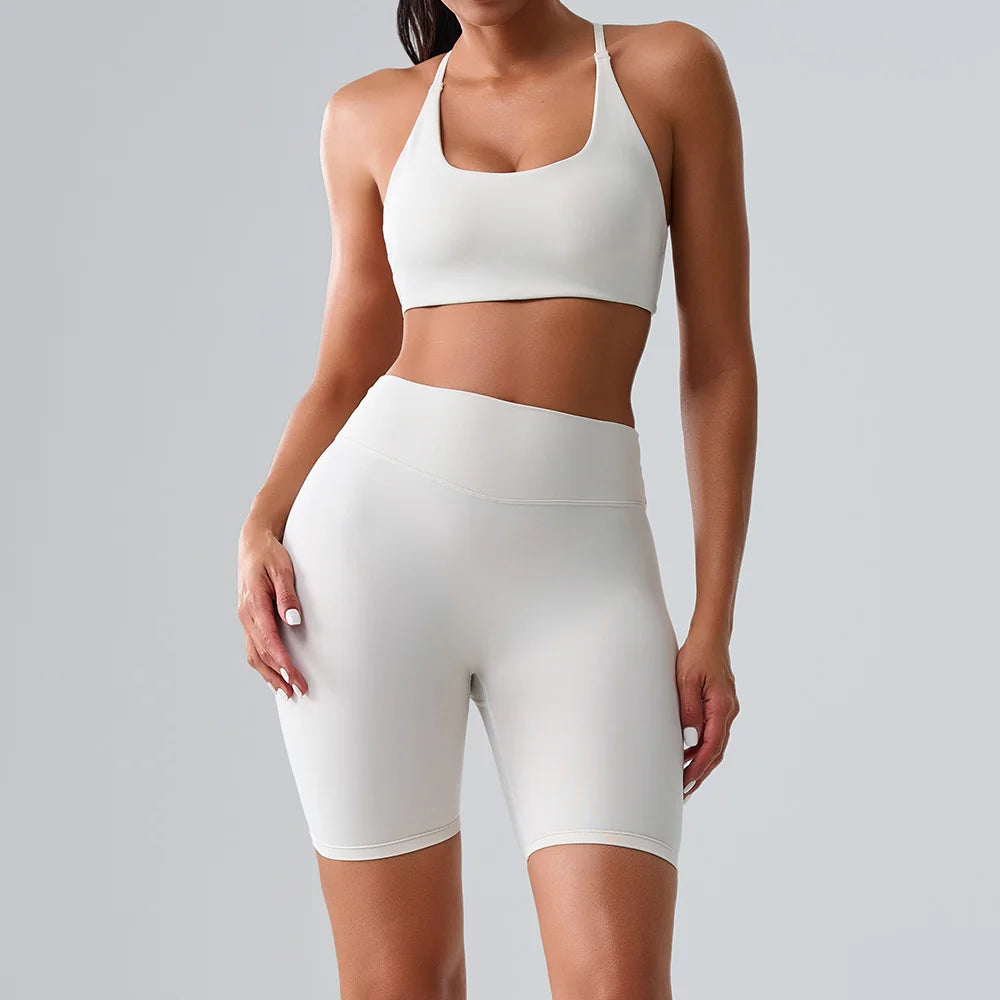 Yoga Sets 2 Pieces Women's Tracksuit Fitness Suit Sportswear Workout Set Sports Bra High Waist Leggings Gym Clothing Sports Suit