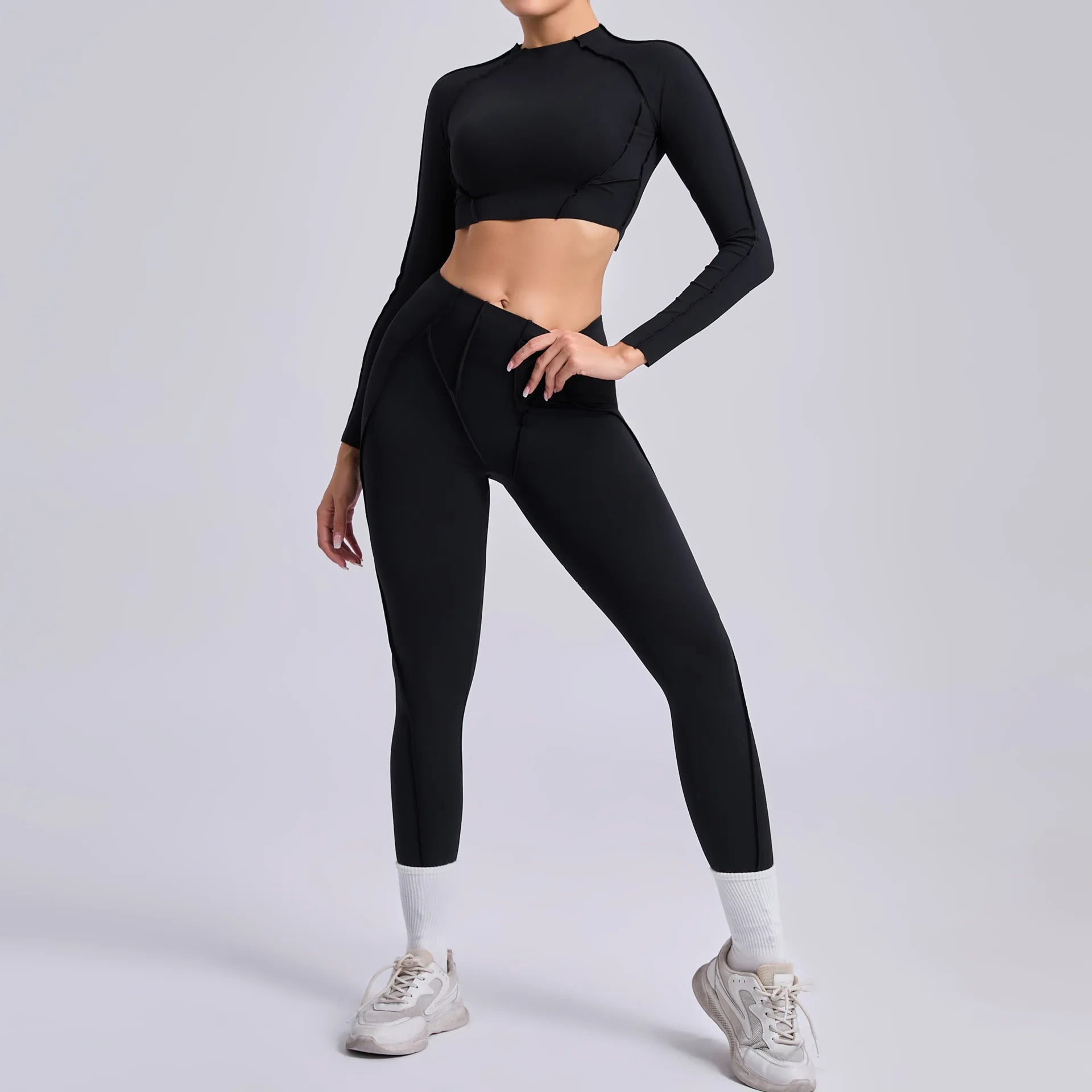 Seamless Yoga Sets Sports Fitness High Waist Hip-lifting Shapeing Trousers Backless Bra Suit Workout Gym Leggings Sets for Women
