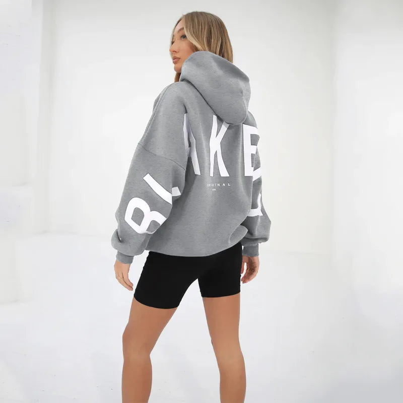 Blakely Women 2025 New Oversize Long-sleeved Sweatshirt Vintage Casual Sport Gym Streetwear Y2K Letter Printed Pullover Hoodie