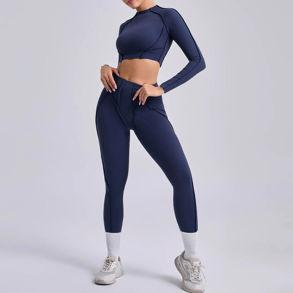 Seamless Yoga Sets Sports Fitness High Waist Hip-lifting Shapeing Trousers Backless Bra Suit Workout Gym Leggings Sets for Women