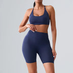 Yoga Sets 2 Pieces Women's Tracksuit Fitness Suit Sportswear Workout Set Sports Bra High Waist Leggings Gym Clothing Sports Suit