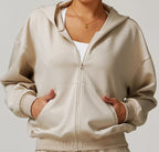 Custom Logo Matching Gym Workout Set for Women Winter Running Sport Suit Yoga Set with Jacket Hoodie Sweater Pants Sweatpants