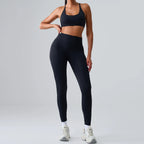Yoga Sets 2 Pieces Women's Tracksuit Fitness Suit Sportswear Workout Set Sports Bra High Waist Leggings Gym Clothing Sports Suit