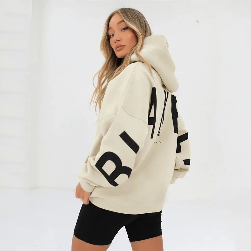 Blakely Women 2025 New Oversize Long-sleeved Sweatshirt Vintage Casual Sport Gym Streetwear Y2K Letter Printed Pullover Hoodie