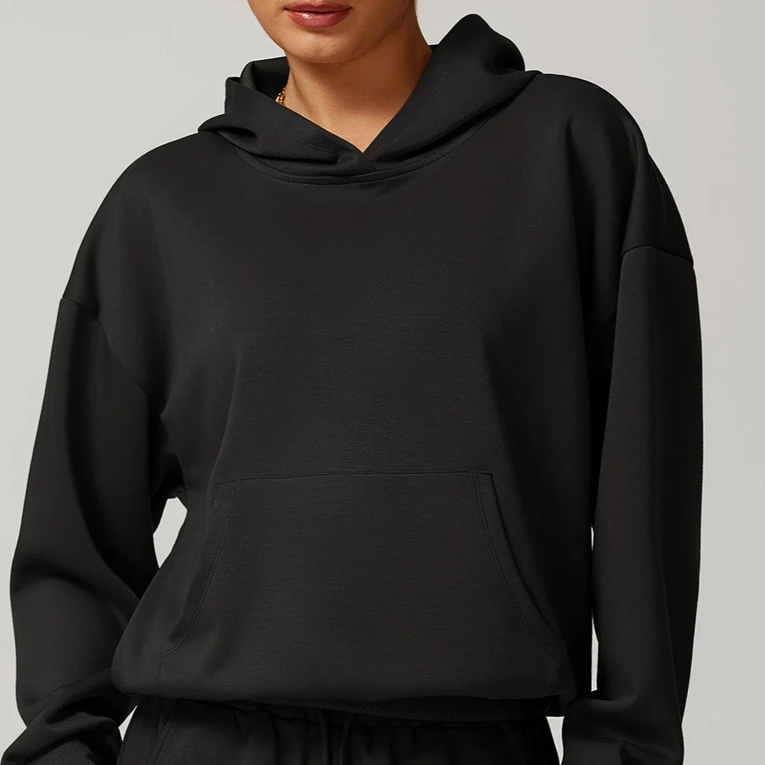 Custom Logo Matching Gym Workout Set for Women Winter Running Sport Suit Yoga Set with Jacket Hoodie Sweater Pants Sweatpants