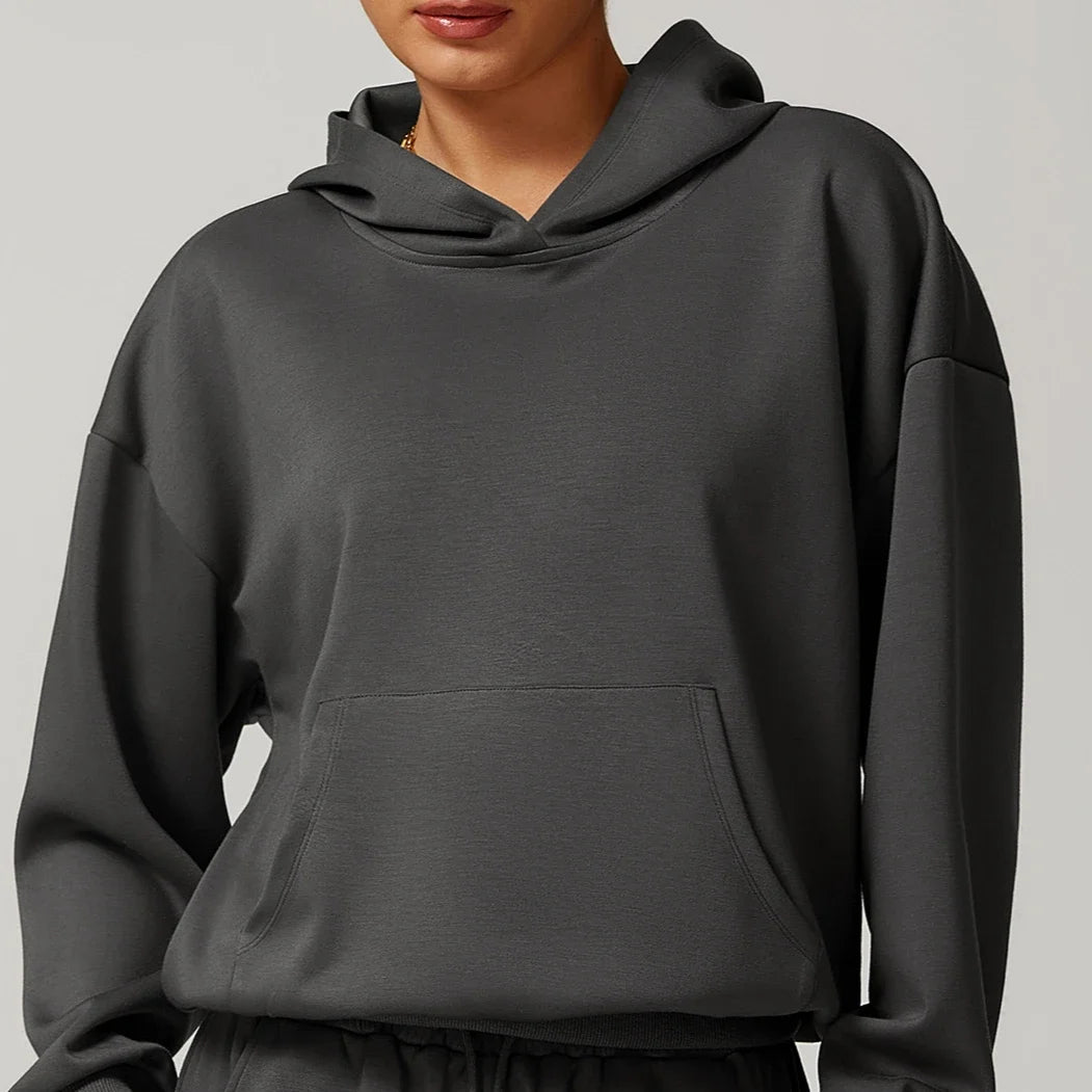 Custom Logo Matching Gym Workout Set for Women Winter Running Sport Suit Yoga Set with Jacket Hoodie Sweater Pants Sweatpants