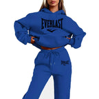 Letter Printed Women's Two Piece Tracksuit Set Fashion Jogging Sweatshirt Suit with Drawstring Sports Hood Quality Fitness Outfi