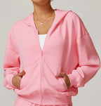 Custom Logo Matching Gym Workout Set for Women Winter Running Sport Suit Yoga Set with Jacket Hoodie Sweater Pants Sweatpants