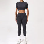 Seamless Yoga Sets Sports Fitness High Waist Hip-lifting Shapeing Trousers Backless Bra Suit Workout Gym Leggings Sets for Women