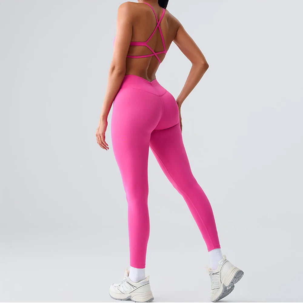 Yoga Sets 2 Pieces Women's Tracksuit Fitness Suit Sportswear Workout Set Sports Bra High Waist Leggings Gym Clothing Sports Suit